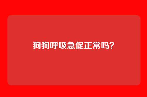 狗狗呼吸急促正常吗？