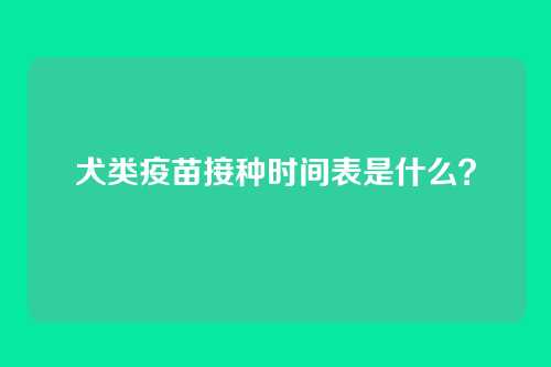 犬类疫苗接种时间表是什么？