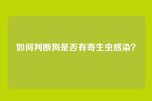 如何判断狗是否有寄生虫感染？