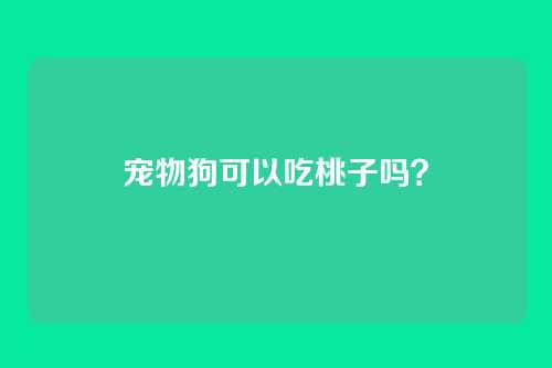 宠物狗可以吃桃子吗？