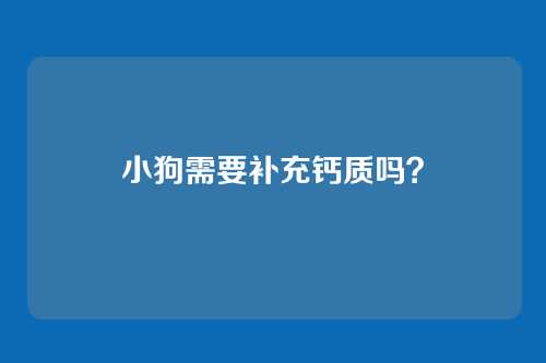 小狗需要补充钙质吗？