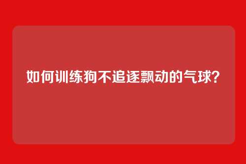 如何训练狗不追逐飘动的气球？