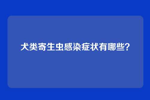 犬类寄生虫感染症状有哪些?