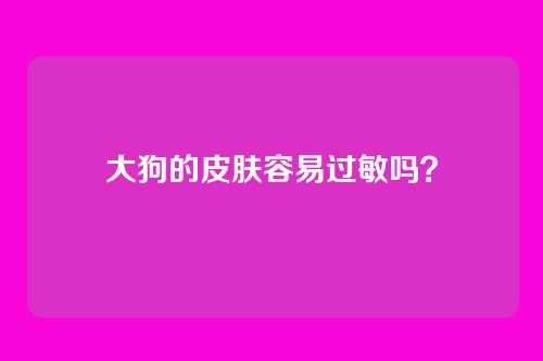 大狗的皮肤容易过敏吗？