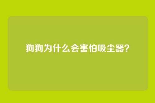 狗狗为什么会害怕吸尘器？
