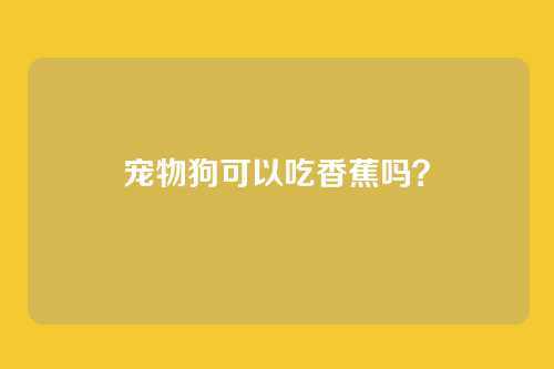 宠物狗可以吃香蕉吗？