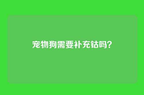 宠物狗需要补充钴吗？