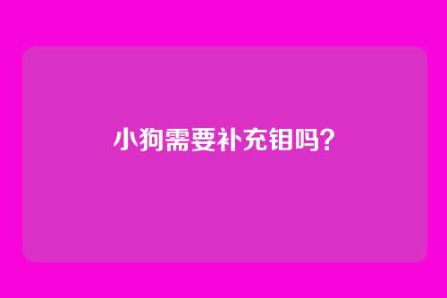 小狗需要补充钼吗？