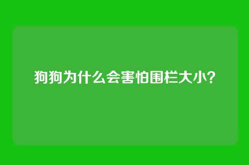 狗狗为什么会害怕围栏大小？