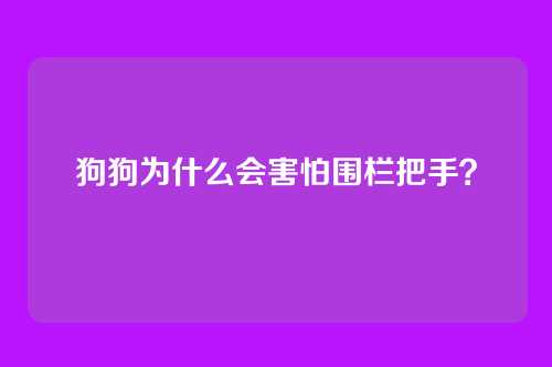 狗狗为什么会害怕围栏把手？