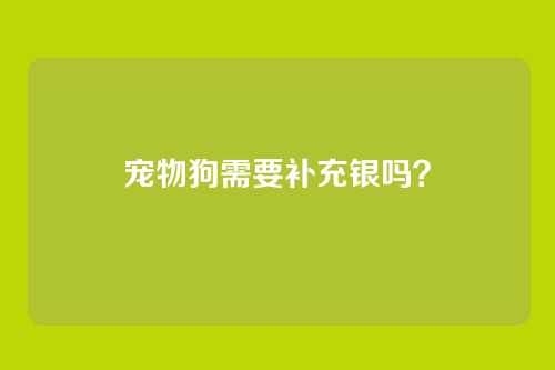 宠物狗需要补充银吗？