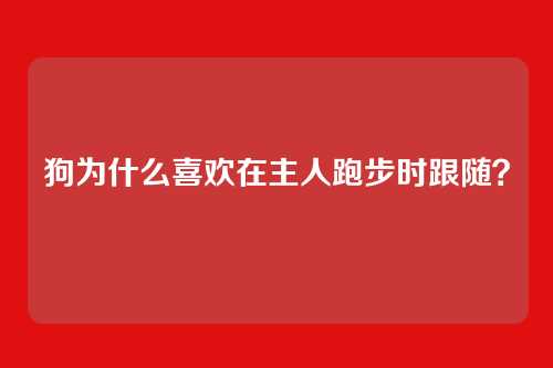 狗为什么喜欢在主人跑步时跟随？