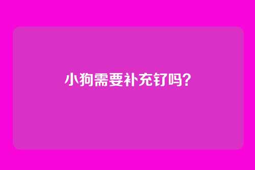 小狗需要补充钌吗？