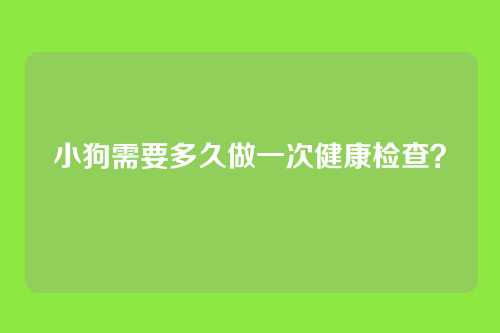 小狗需要多久做一次健康检查？