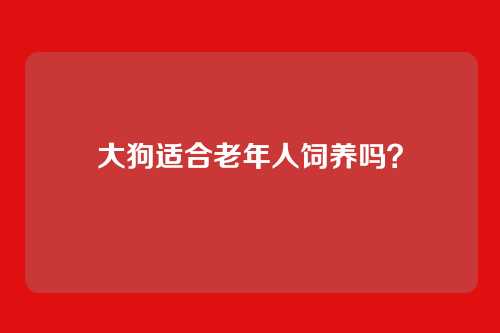 大狗适合老年人饲养吗？