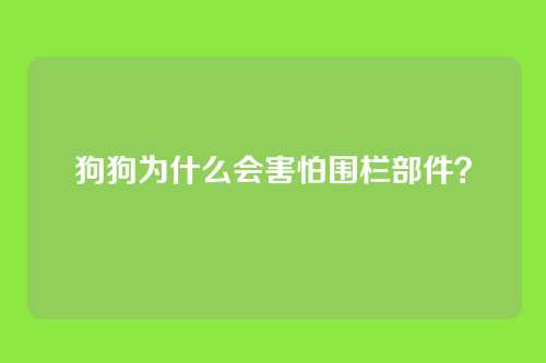 狗狗为什么会害怕围栏部件？