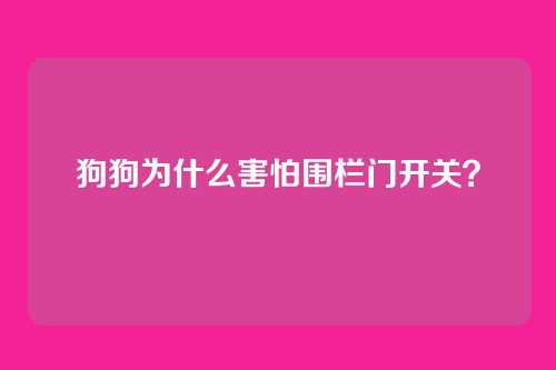 狗狗为什么害怕围栏门开关？