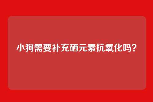 小狗需要补充硒元素抗氧化吗？