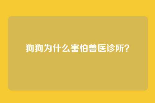 狗狗为什么害怕兽医诊所?