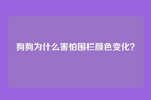 狗狗为什么害怕围栏颜色变化?