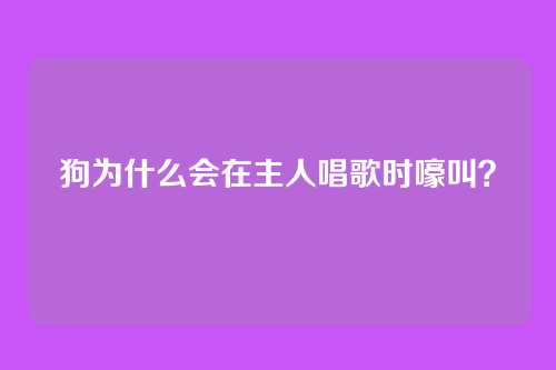 狗为什么会在主人唱歌时嚎叫？
