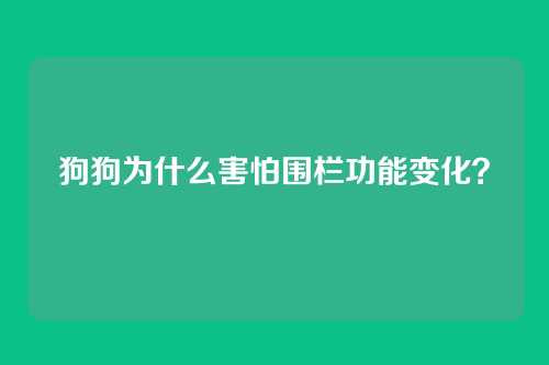 狗狗为什么害怕围栏功能变化?