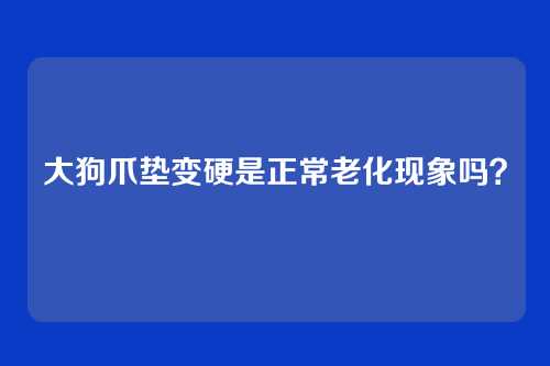 大狗爪垫变硬是正常老化现象吗？