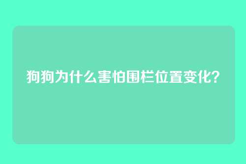 狗狗为什么害怕围栏位置变化?