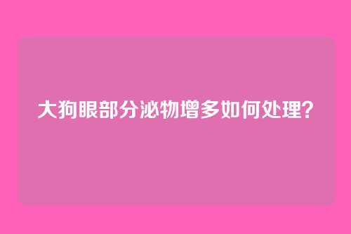 大狗眼部分泌物增多如何处理?