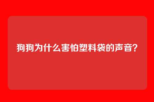 狗狗为什么害怕塑料袋的声音？