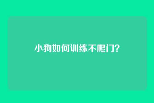 小狗如何训练不爬门？