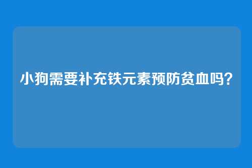 小狗需要补充铁元素预防贫血吗？