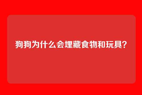 狗狗为什么会埋藏食物和玩具？