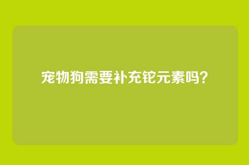 宠物狗需要补充铊元素吗？