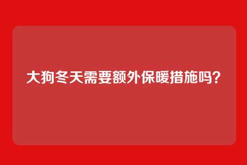 大狗冬天需要额外保暖措施吗？