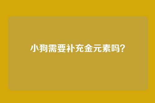 小狗需要补充金元素吗?