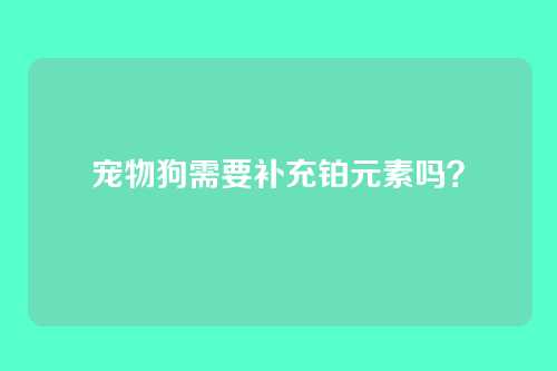 宠物狗需要补充铂元素吗？