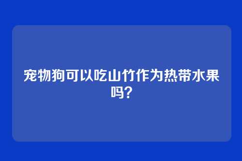 宠物狗可以吃山竹作为热带水果吗?
