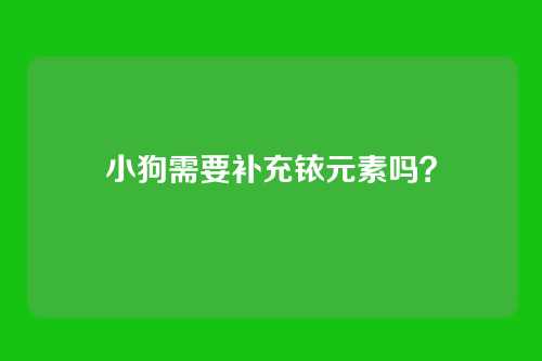 小狗需要补充铱元素吗？