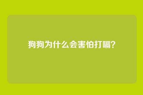 狗狗为什么会害怕打嗝？