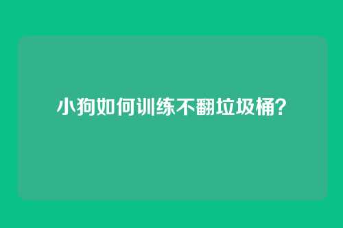 小狗如何训练不翻垃圾桶？