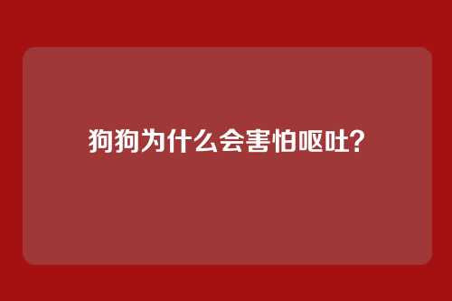 狗狗为什么会害怕呕吐？