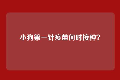 小狗第一针疫苗何时接种?