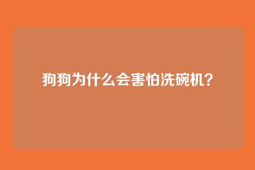狗狗为什么会害怕洗碗机？