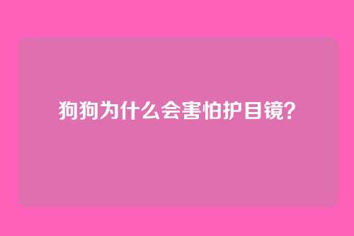 狗狗为什么会害怕护目镜?