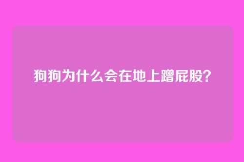 狗狗为什么会在地上蹭屁股？