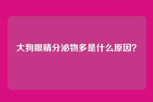 大狗眼睛分泌物多是什么原因？
