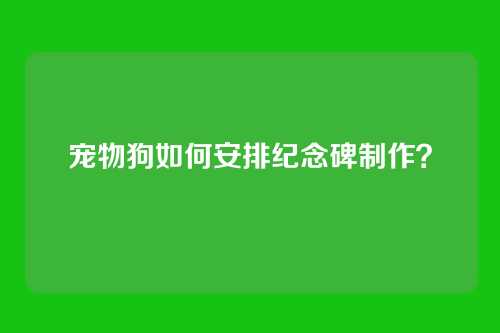 宠物狗如何安排纪念碑制作？