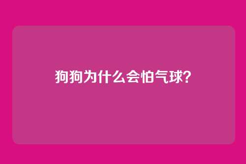 狗狗为什么会怕气球？