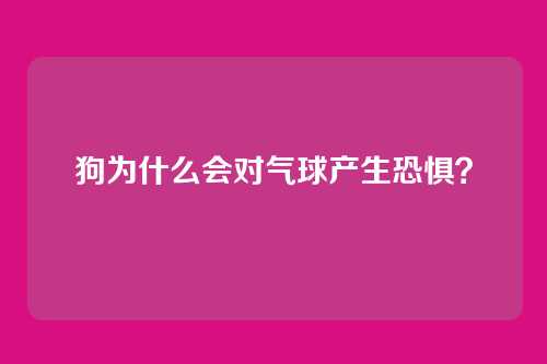 狗为什么会对气球产生恐惧?